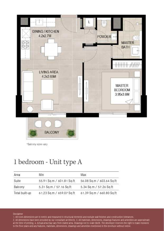 Lexington 1 Bedroom Unit Type A Floor Plan