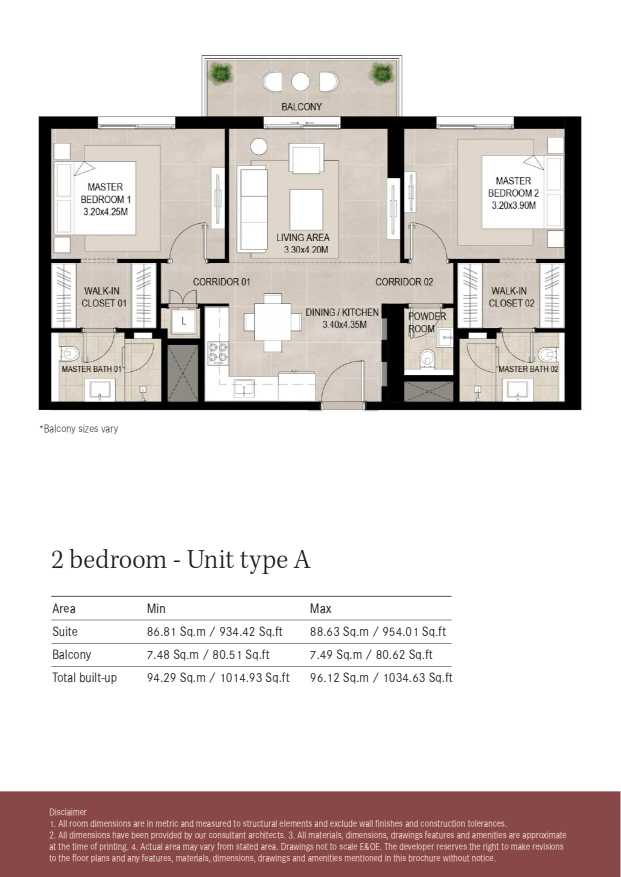 Lexington 2 Bedroom Unit Type A Floor Plan
