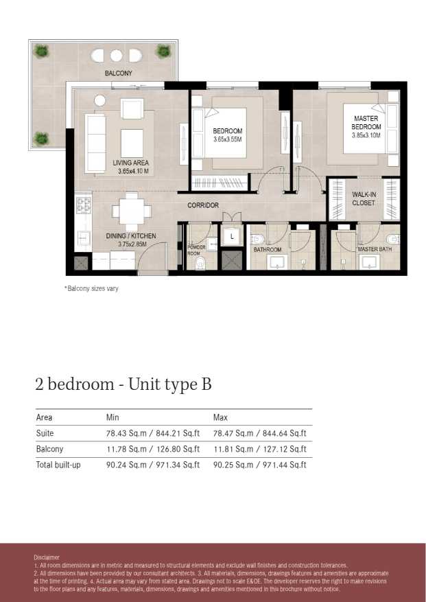 Lexington 2 Bedroom Unit Type B Floor Plan