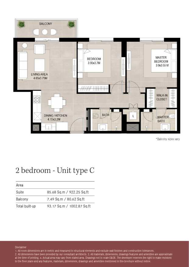 Lexington 2 Bedroom Unit Type C Floor Plan