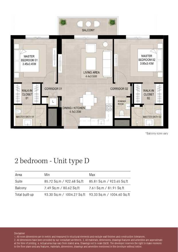 Lexington 2 Bedroom Unit Type D Floor Plan