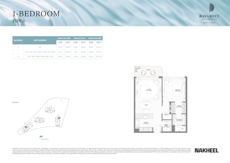 Bay Grove 1 Bedroom Type A Floor Plan