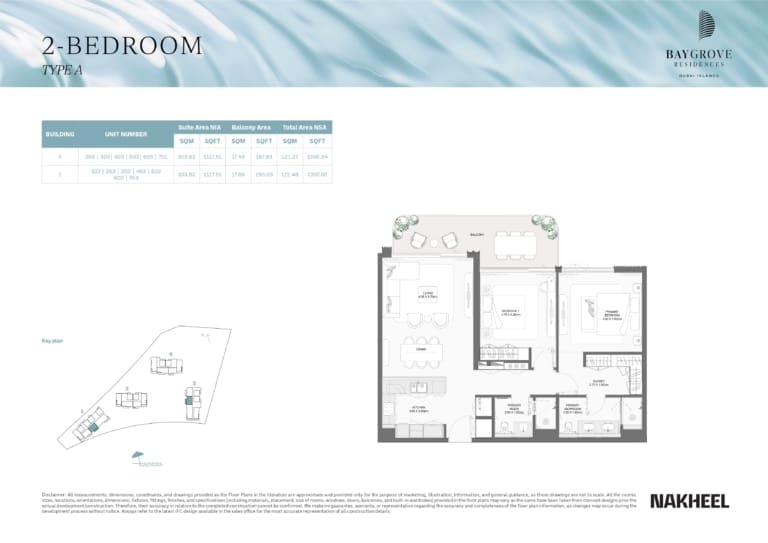 Bay Grove 2 Bedroom Type A Floor Plan