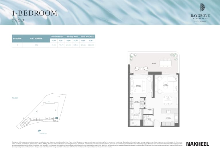 Bay Grove 1 Bedroom Type B Floor Plan