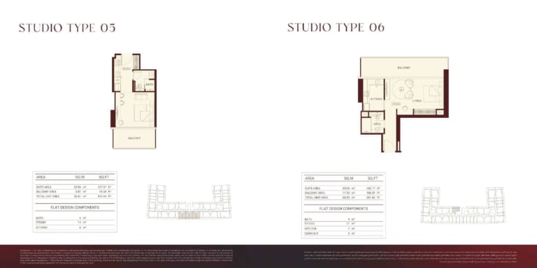 Binghatti Ruby Studio Type 05 & 06 Floor Plan