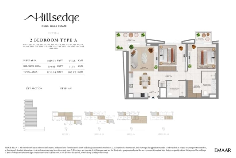 Hillsedge 2 Bedroom Type A Floor Plan