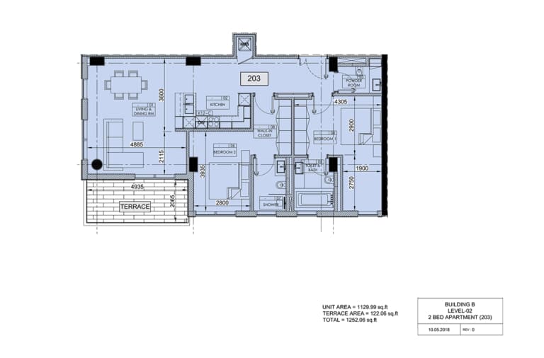 The Neighbourhood 2 Bedroom Apartment Unit 203 Floor Plan