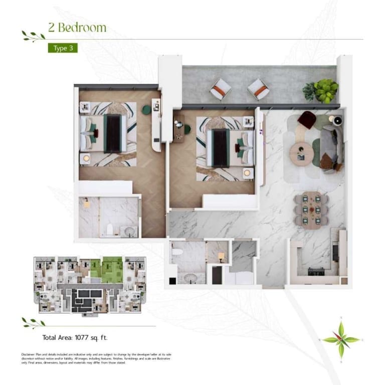Vega Residences 2 Bedroom Apartment Type 3 Floor Plan