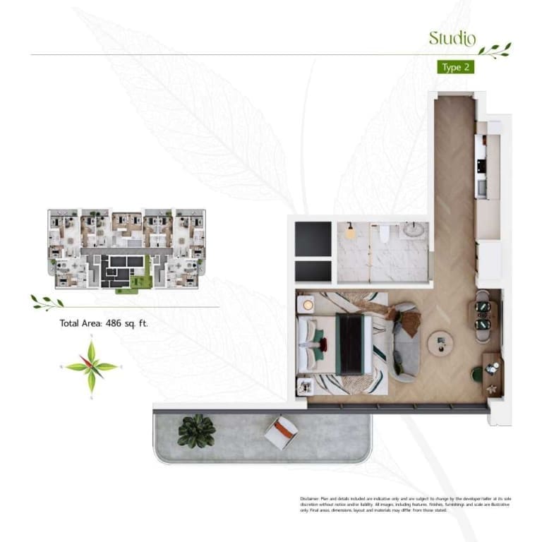 Vega Residences Studio Apartment Type 2 Floor Plan
