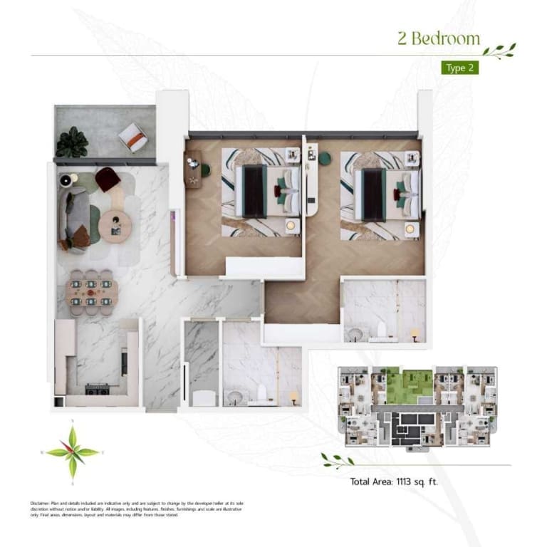 Vega Residences 2 Bedroom Apartment Type 2 Floor Plan