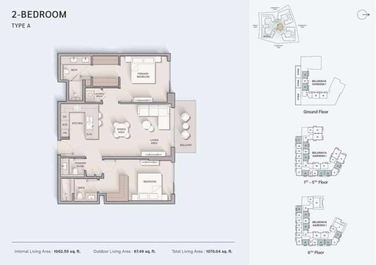 Belgrave Gardens 2 Bedroom Type A Floor Plan
