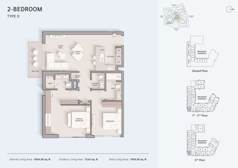 Belgrave Gardens 2 Bedroom Type D Floor Plan