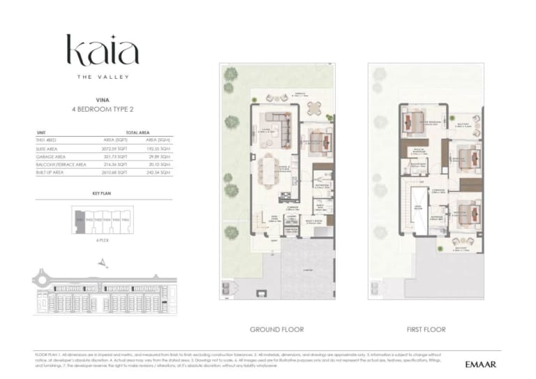 KAIA by Emaar VINA 4 Bedroom Type 2 Floor Plan
