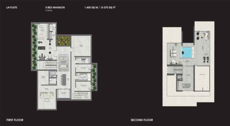 Bentley Homes 5 Bedoom Mansion Formal 1st & 2nd Floor Plan