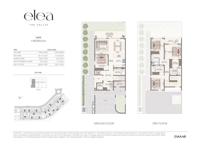 Elea by Emaar Slate 4 Bedroom Floor Plan