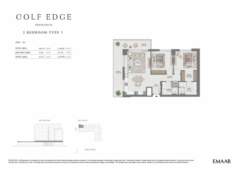 Golf Edge 2 Bedroom Type 5 Floor Plan