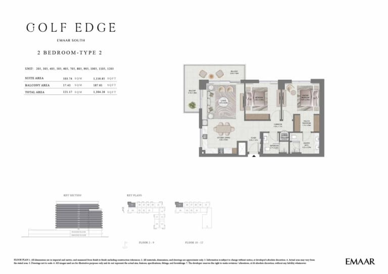 Golf Edge 2 Bedroom Type 2 Floor Plan