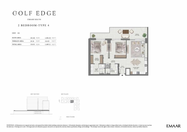 Golf Edge 2 Bedroom Type 4 Floor Plan