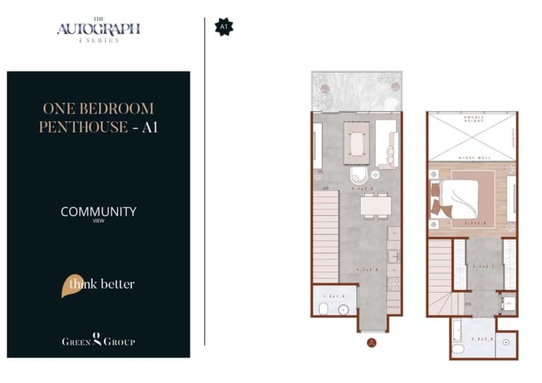 The Autograph I Series 1 Bedroom Penthouse A1 Floor Plan