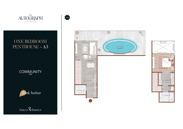 The Autograph I Series 1 Bedroom Penthouse A3 Floor Plan