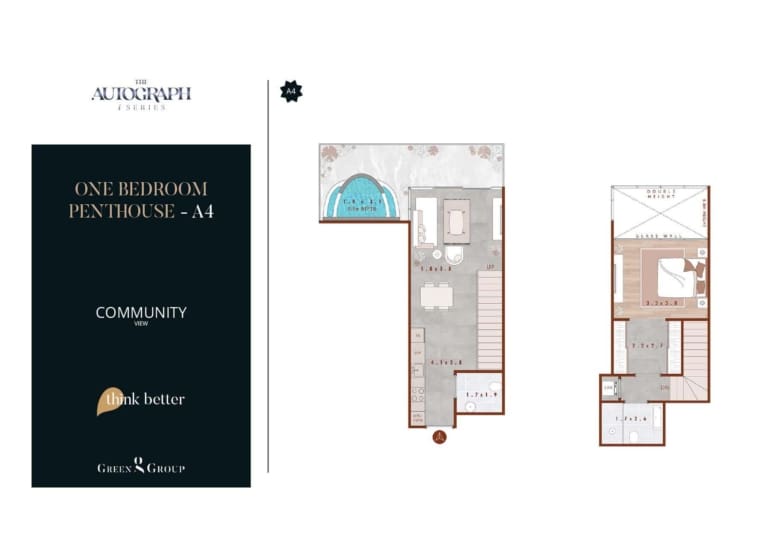The Autograph I Series 1 Bedroom Penthouse A4 Floor Plan