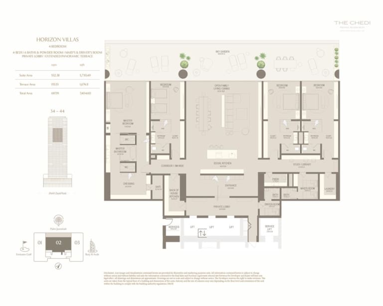 The Chedi Private Residences 4 Bedroom Horizon Villas Floor Plan