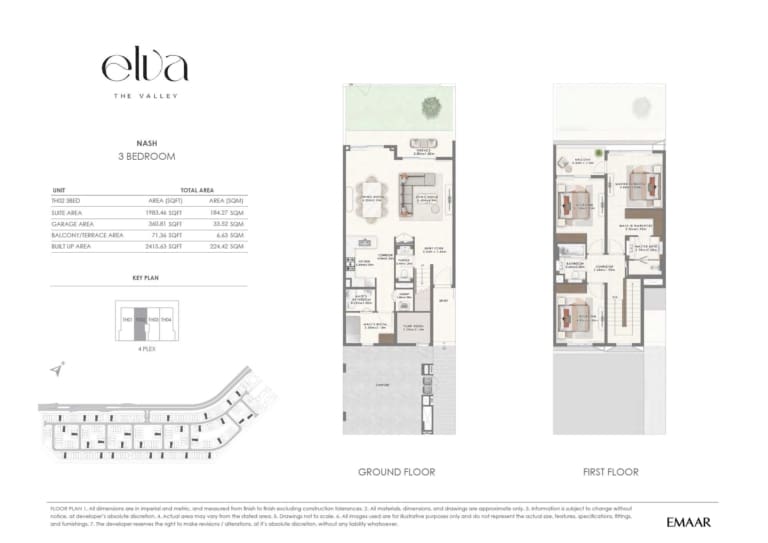 ELVA The Valley NASH 3 Bedroom Floor Plan