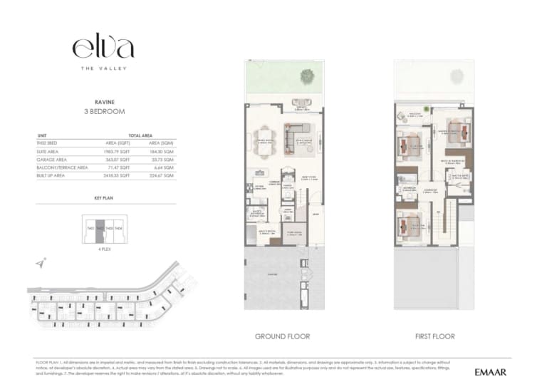ELVA The Valley RAVINE 3 Bedroom Floor Plan