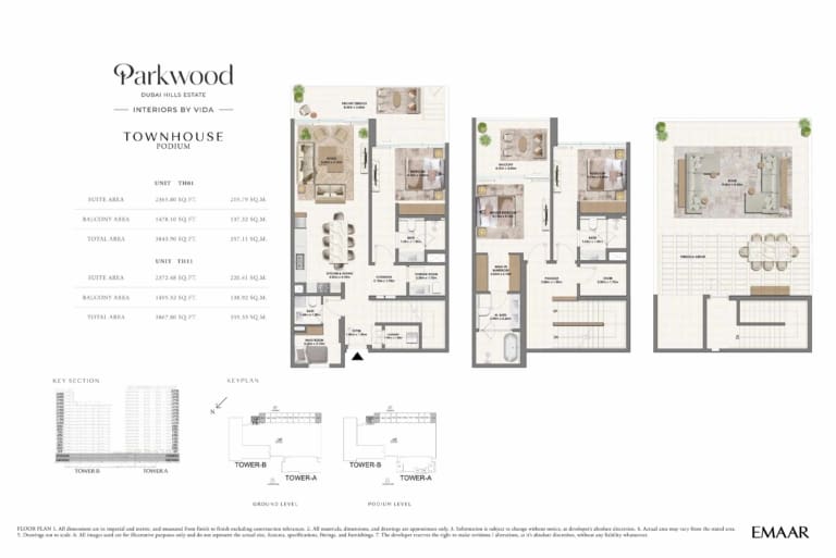 Parkwood by Emaar Townhouse Podium Floor Plan
