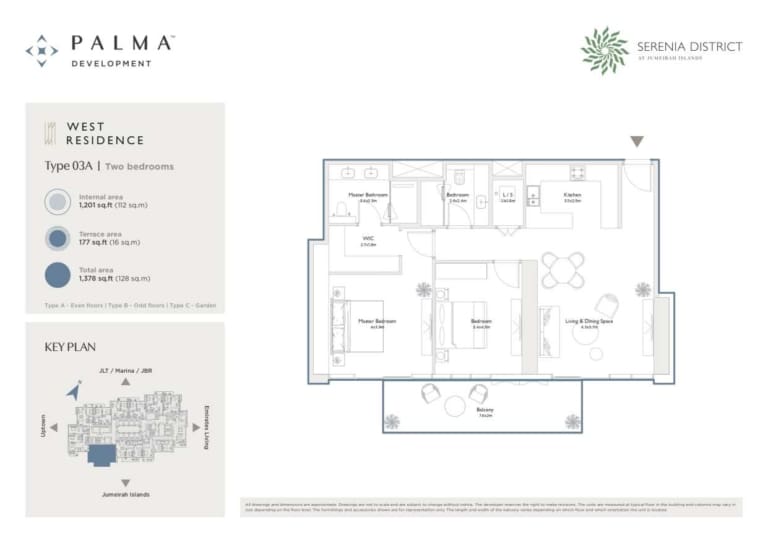 Serenia District West 2 Bedroom Type 03A Floor Plan