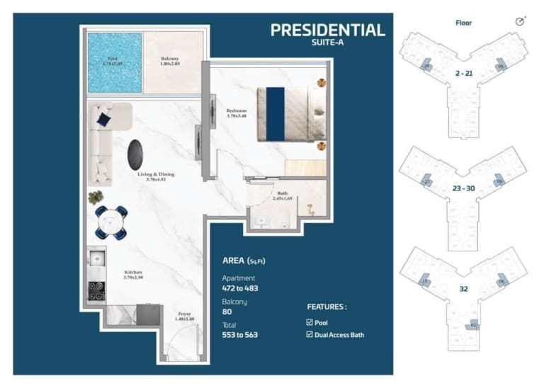 Timez by Danube Presidential Suite Type A Floor Plan
