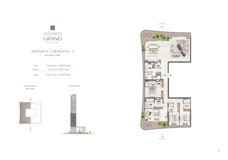 Address Grand Downtown 4 Bedroom Type A Floor Plan