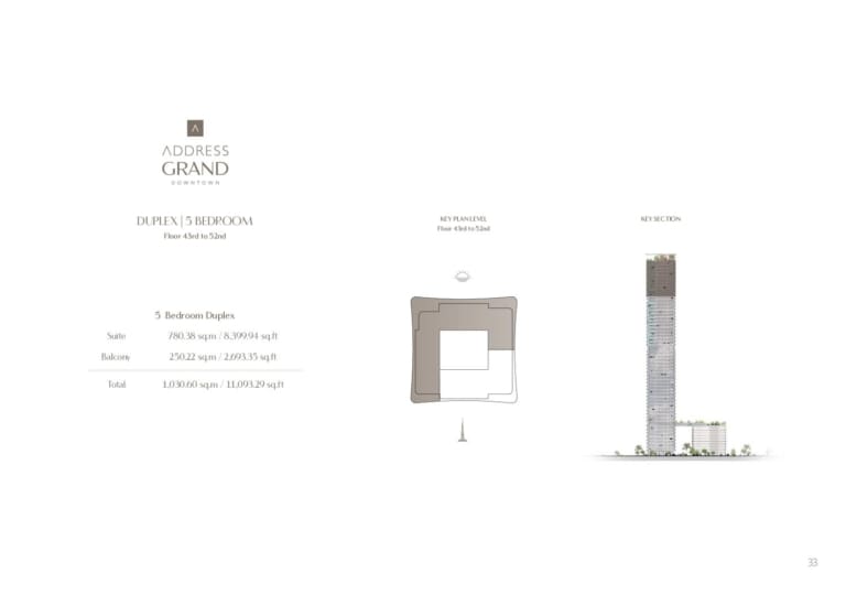 Address Grand Downtown 5 Bedroom Duplex Floor Plan