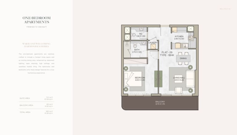Helvetia Residences 1 Bedroom Apartment Floor Plan