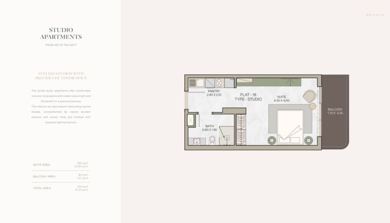 Helvetia Residences Studio Apartment Floor Plan