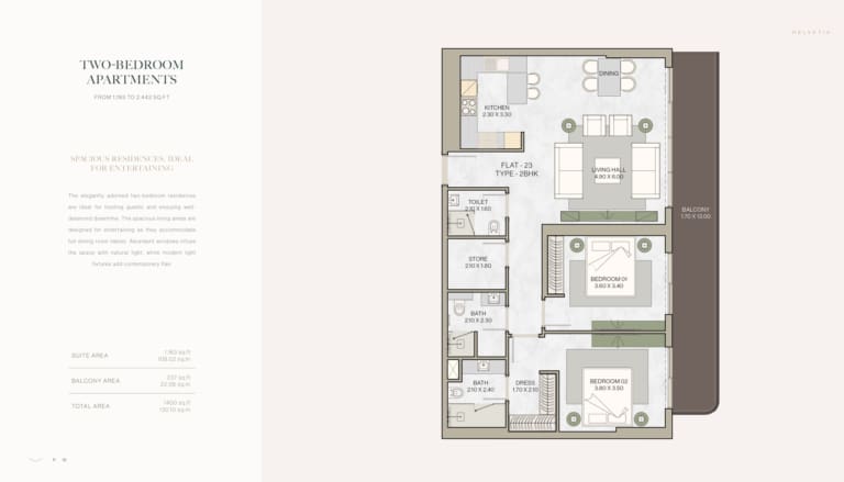 Helvetia Residences 2 Bedroom Apartment Floor Plan