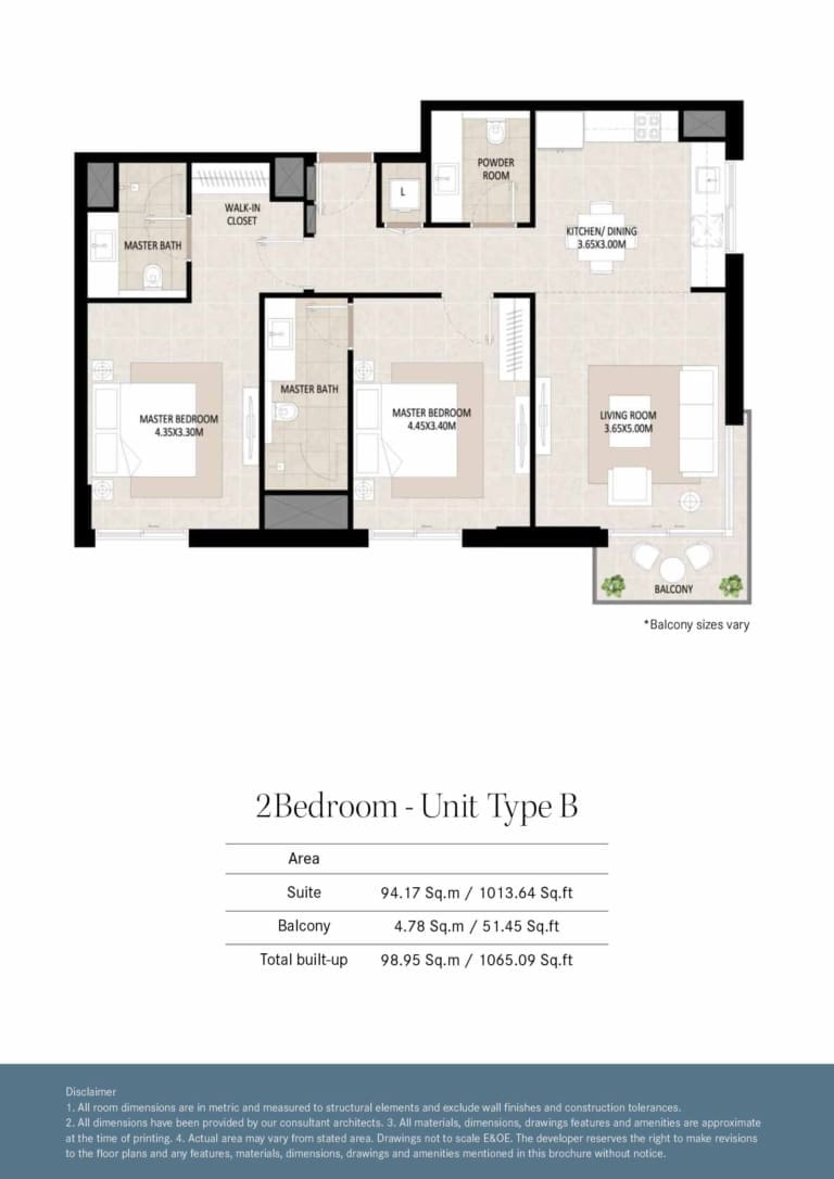 Odessa by Nshama 2 Bedroom Unit Type B Floor Plan