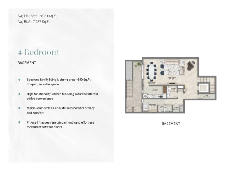Ostra Palace Villas 4 Bedroom Basement Floor Plan