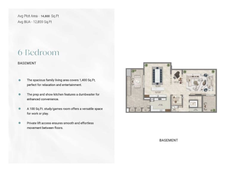 Ostra Palace Villas 6 Bedroom Basement Floor Plan