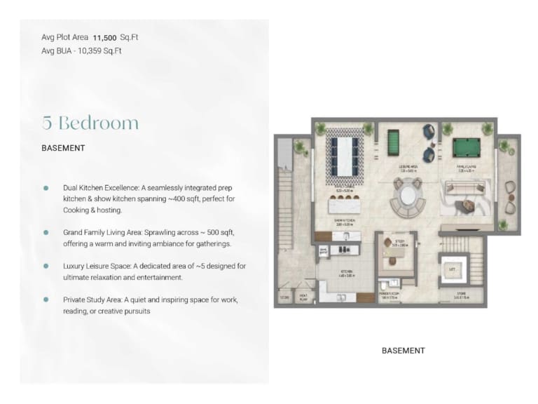 Ostra Palace Villas 5 Bedroom Basement Floor Plan