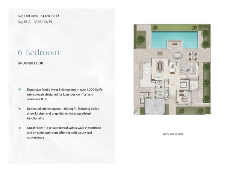 Ostra Palace Villas 6 Bedroom Ground Floor Plan
