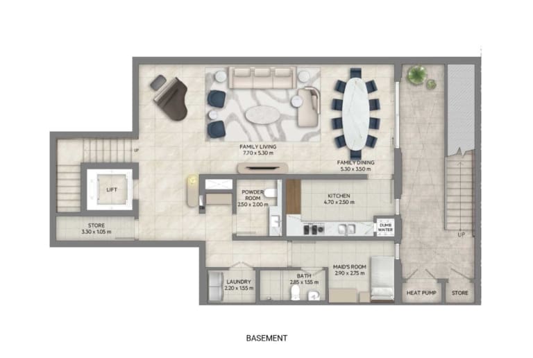 Address Villas 4 Bedrooms Plus Pool Plus Maid Plus Study Basement Floor Plan