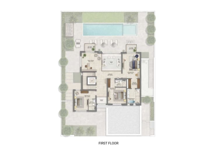 Address Villas 4 Bedrooms Plus Pool Plus Maid Plus Study First Floor Plan