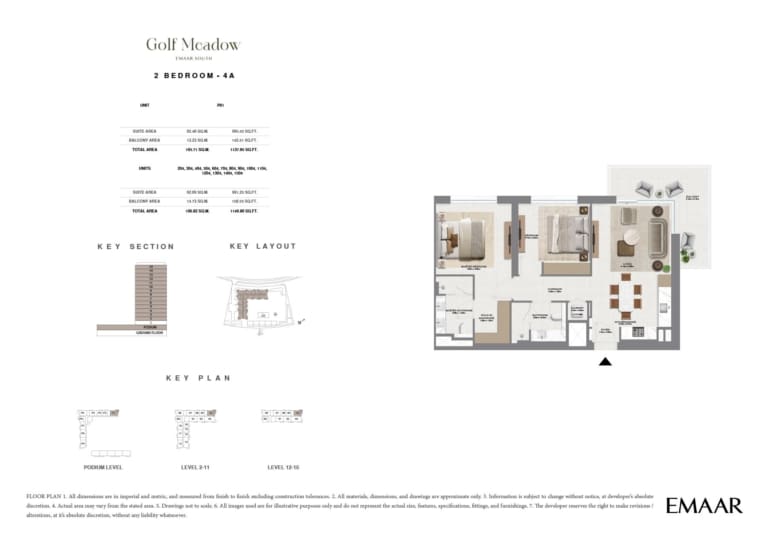 Golf Meadow 2 Bedroom Type 4A Floor Plan