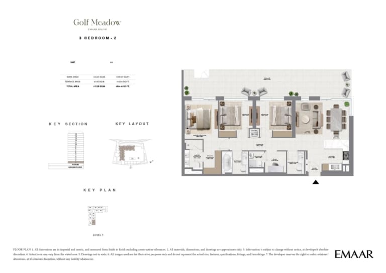 Golf Meadow 3 Bedroom Type 2 Floor Plan