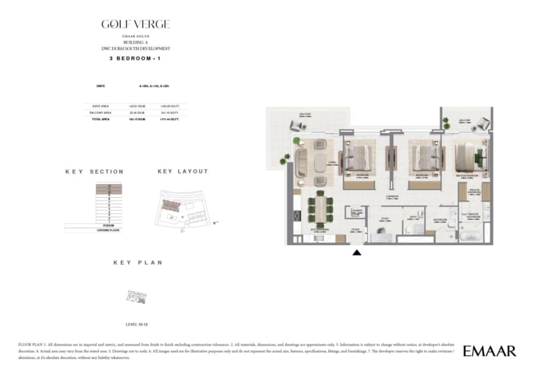 Golf Verge 3 Bedroom Type 1 Floor Plan