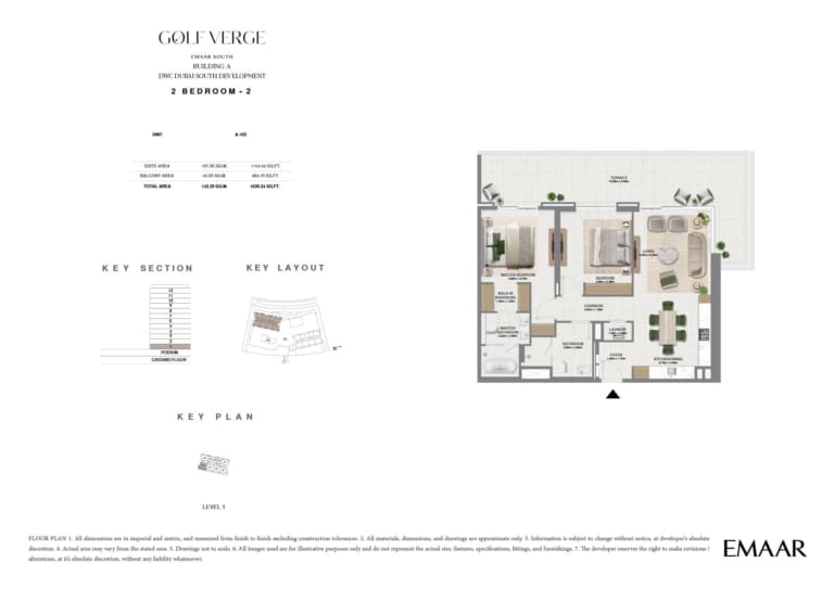 Golf Verge 2 Bedroom Type 2 Floor Plan