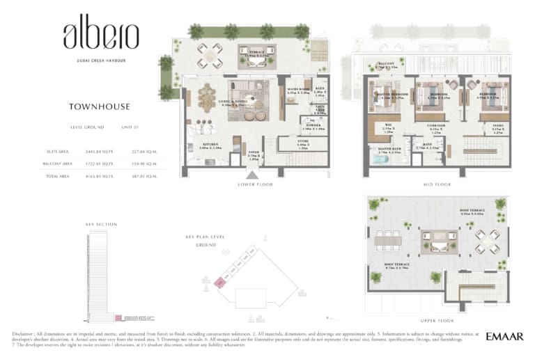 Albero by Emaar Townhouse Floor Plan