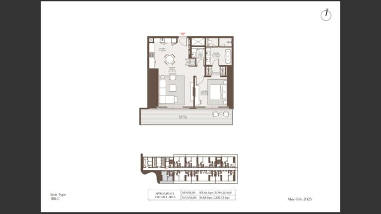 Akala Hotel & Residences 1 Bedroom Type C Floor Plan