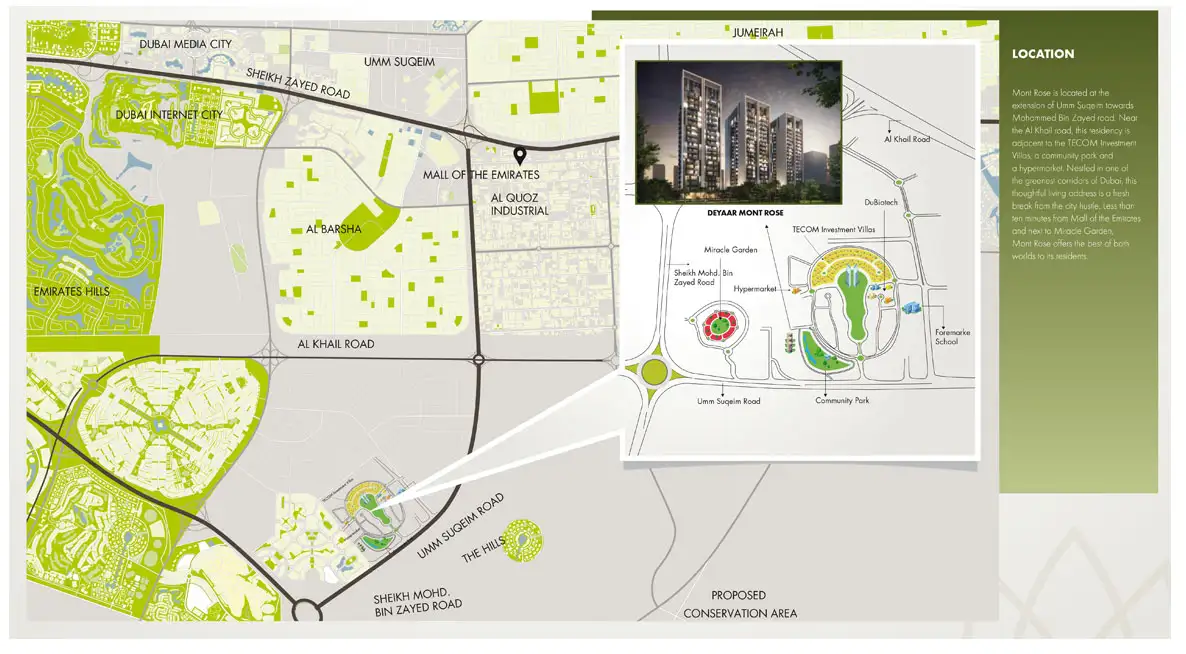 Mont Rose Apartments by Deyaar Master Plan